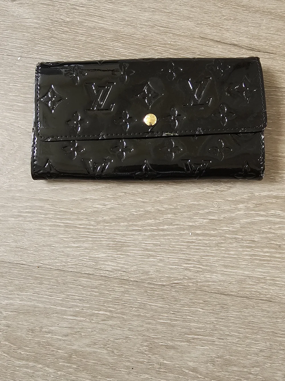 Louis Vuitton Black Patent Monogram Continental Wallet